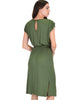 My Everyday Tie Waist Olive Midi Dress - Back Image