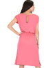 My Everyday Tie Waist Pink Midi Dress - Back Image