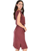 My Everyday Tie Waist Marsala Midi Dress - Side Image