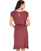 My Everyday Tie Waist Marsala Midi Dress - Back Image