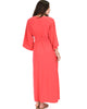 Sunrise to Sunset Kimono Coral Maxi Dress - Back Image