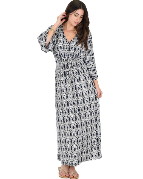 Sunrise to Sunset Kimono Pattern Maxi Dress