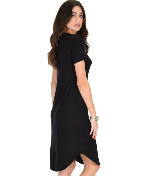 Truly Madly Deep-V Neck Black Sleep Dress