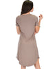 Truly Madly Deep-V Neck Taupe Sleep Dress - Lyss Loo