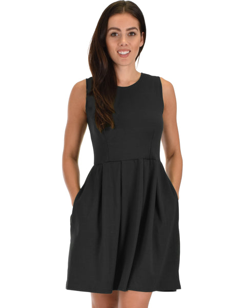 I'm Smitten Black Skater Dress With Pockets