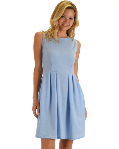 I'm Smitten Blue Skater Dress With Pockets