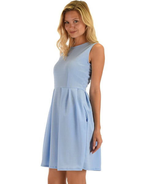 I'm Smitten Blue Skater Dress With Pockets