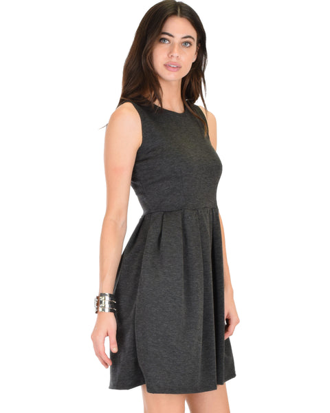 I'm Smitten Charcoal Skater Dress With Pockets