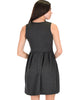 I'm Smitten Charcoal Skater Dress With Pockets - Back Image