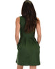 I'm Smitten Olive Skater Dress With Pockets - Back Image