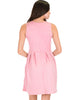 I'm Smitten Pink Skater Dress With Pockets - Back Image