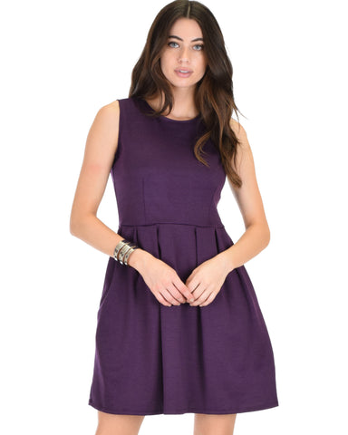 I'm Smitten Purple Skater Dress With Pockets