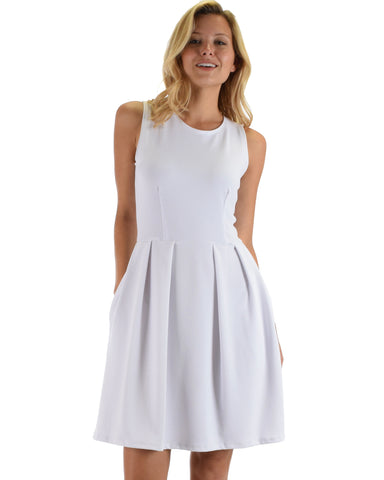 I'm Smitten Ivory Skater Dress With Pockets