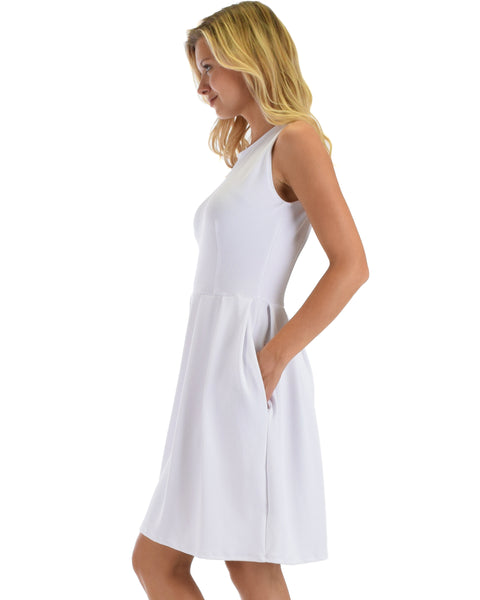 I'm Smitten Ivory Skater Dress With Pockets