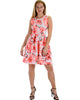 I’m Smitten Coral Floral Print Skater Dress with Pockets - Lyss Loo