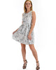 I’m Smitten Silver Floral Print Skater Dress with Pockets - Lyss Loo