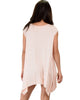 Raw Edge Draped Pink T-Shirt Dress - Back Image