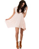 Raw Edge Draped Pink T-Shirt Dress - Full Image