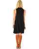 Groove Thing Ribbed Cowl Neck Black Shift Dress - Back Image