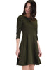 Lyss Loo So Good Olive Scallop Neck Line Skater Dress - Lyss Loo