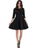 Lyss Loo So Good Black Scallop Neck Line Skater Dress - Lyss Loo