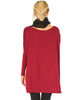 Better Together Over-Sized Long Sleeve Burgundy Tunic Top - Back Image