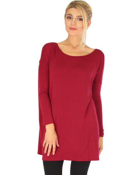 Better Together Over-Sized Long Sleeve Burgundy Tunic Top