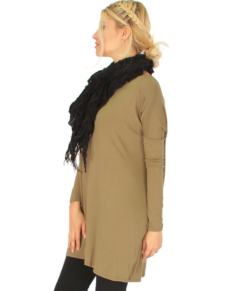 Better Together Over-Sized Long Sleeve Olive Tunic Top