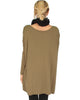 Better Together Over-Sized Long Sleeve Olive Tunic Top - Back Image