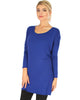 Better Together Over-Sized Long Sleeve Royal Tunic Top - Side Image