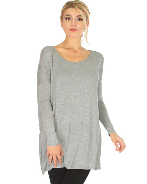 Better Together Over-Sized Long Sleeve Grey Tunic Top