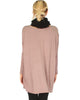 Better Together Over-Sized Long Sleeve Taupe Tunic Top - Back Image