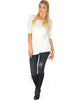 Timeless Side Slit Ivory Tunic Top - Full Image