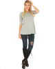 Timeless Side Slit Grey Tunic Top - Full Image