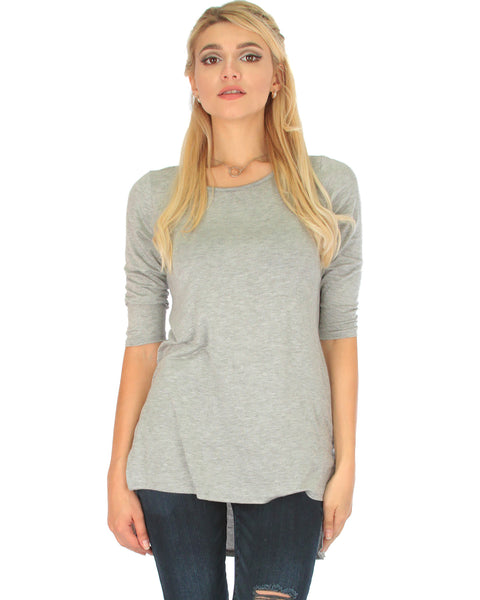 Timeless Side Slit Grey Tunic Top