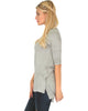 Timeless Side Slit Grey Tunic Top - Side Image