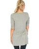 Timeless Side Slit Grey Tunic Top - Back Image