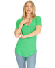 Truly Madly Deep-V Neck Green Tunic Top - Main Image