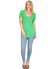 Truly Madly Deep-V Neck Green Tunic Top - Full Image