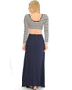 Seaside Purple Maxi Skirt With Side Slit - Back Image