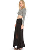 Seaside Black Maxi Skirt With Side Slit - Side Image