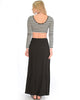 Seaside Black Maxi Skirt With Side Slit - Back Image