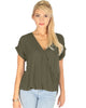 Wrap Star Hi-Low Olive Blouse Top - Lyss Loo