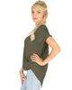 Wrap Star Hi-Low Olive Blouse Top - Lyss Loo