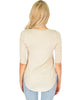 Truly Madly Deep-V Neck 3/4 Sleeve Ivory Tunic Top - Back Image