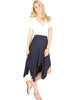 Breeze Away Raw Edge Navy Skirt - Full Image