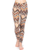 Get Into Summer Brown Chevron Patterned Leggings - Main Image