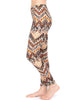 Get Into Summer Brown Chevron Patterned Leggings - Side Image