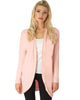 Brushed Micro Fiber Long-Line Mauve Cardigan - Main Image