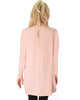 Brushed Micro Fiber Long-Line Mauve Cardigan - Back Image